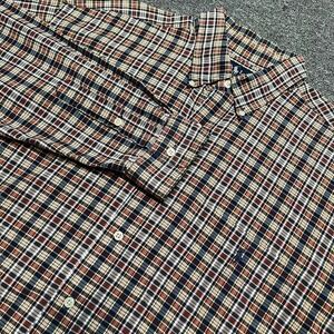 Ralph Lauren Blaire Multicolor Plaid Button Down‎ Shirt 100% Cotton Size XL